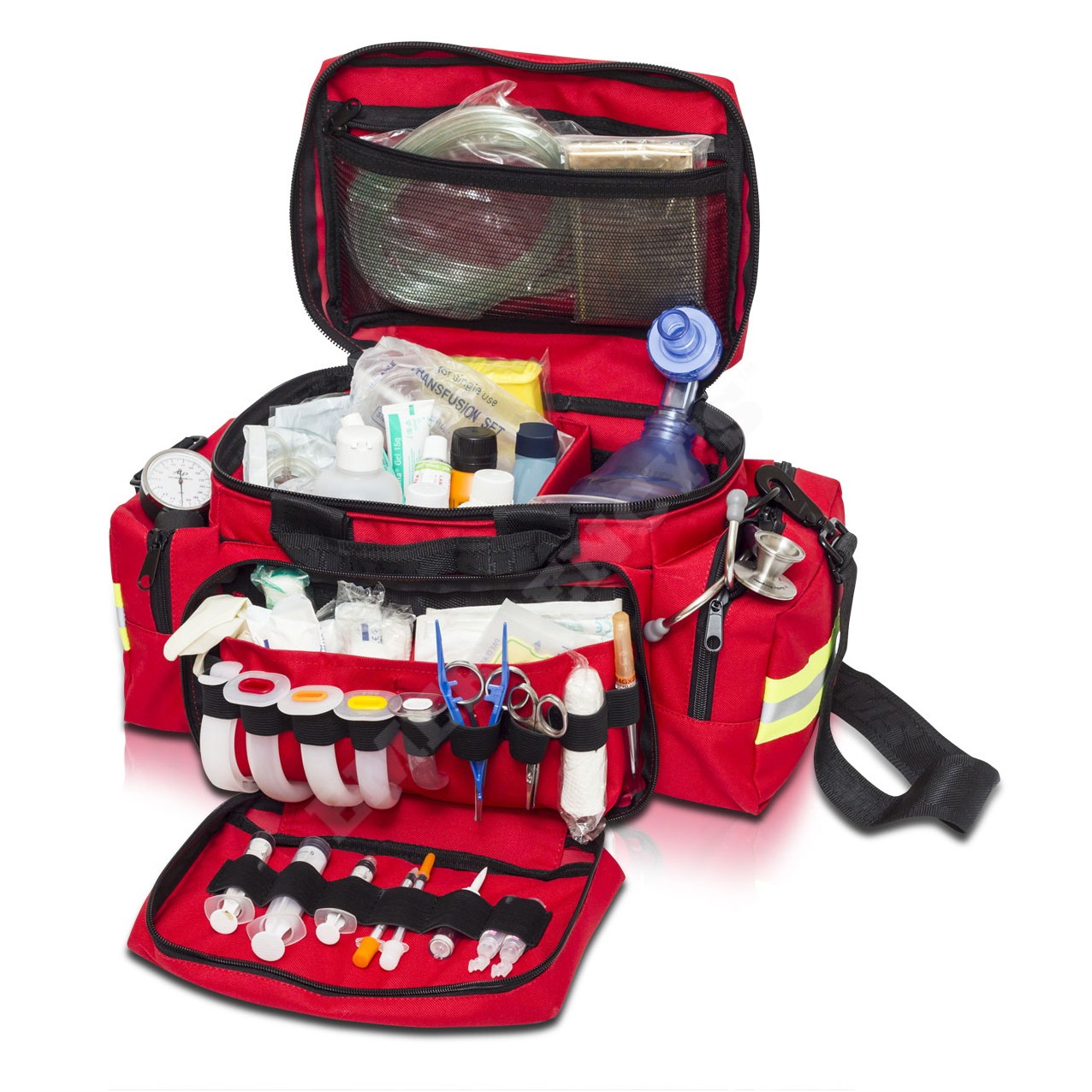 Kit pronto soccorso con borsa emergenza - poliestere 600D rosso