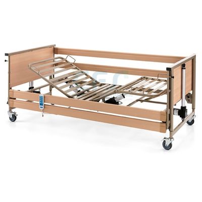 Letto da degenza AURORA  A8933A - 3 snodi/4 sezioni - Elevabile in altezza con Trendelenburg + Asta