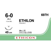 Sutura Ethicon ETHILON 697H - 6-0, Ago 3/8 P-1 mm 11 - Nero (Conf. 36 pz.)