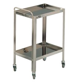 Carrello 2 piani acciaio inox cm.99x53xh.85 Kg.60 multiuso mod.1547F