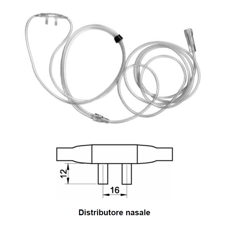 Tubo medicale per aerosol non raccordato 70 cm