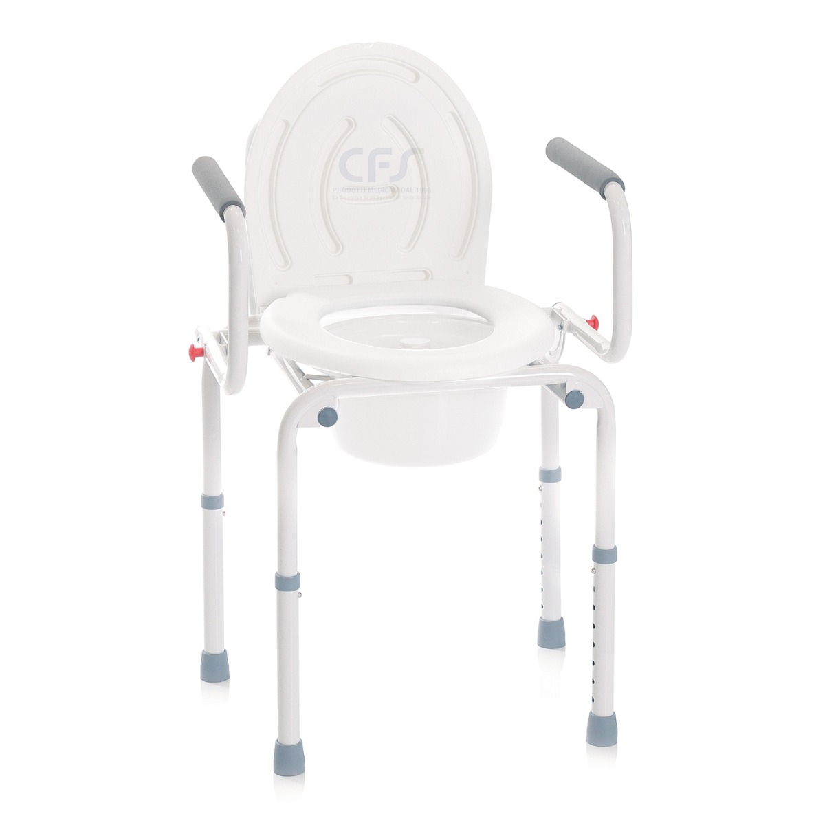 Sedia comoda WC in alluminio LUX a 4 funzioni - Pieghevole su CFS